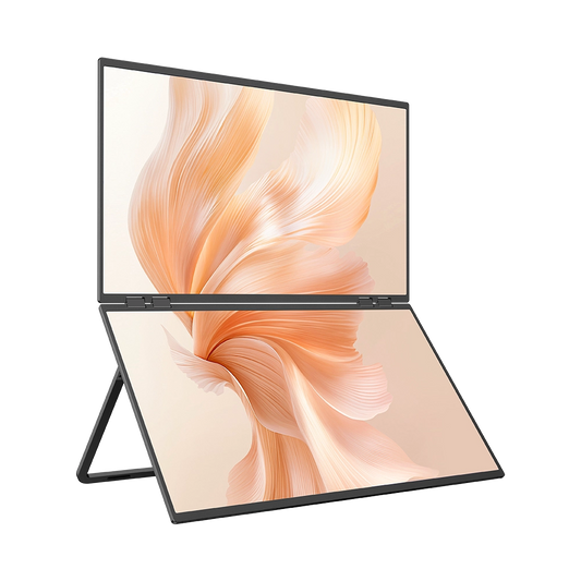 Delta Mega - Moniteur d'ordinateur 23,8 pouces 100 Hz à double écran superposé avec haut-parleurs