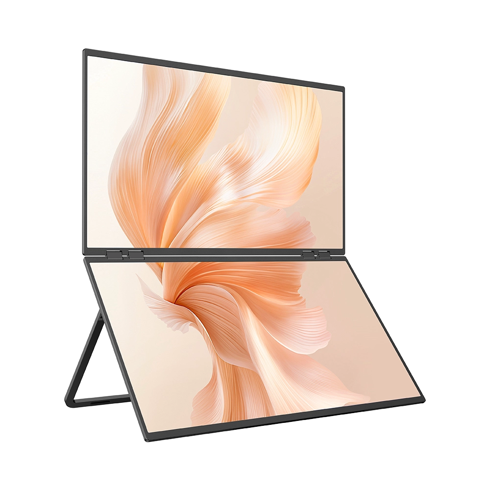 Delta Mega - Moniteur d'ordinateur 23,8 pouces 100 Hz à double écran superposé avec haut-parleurs