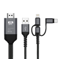 UCable - Câble HDMI vers Lightning Adaptateur de mise en miroir d'écran 3 en 1 horizontal et vertical