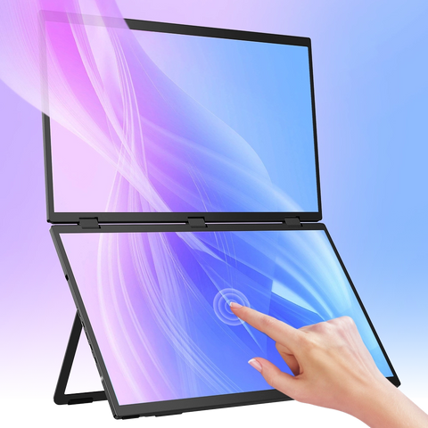 Delta Max Touch - Moniteur empilé pour ordinateur portable double écran pliable 18 pouces
